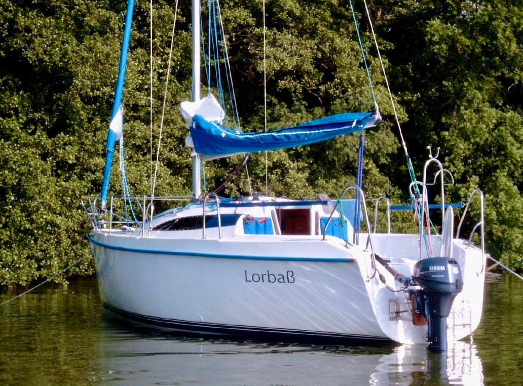 Sasanka Lorbass am Liegeplatz, Ansicht von achtern